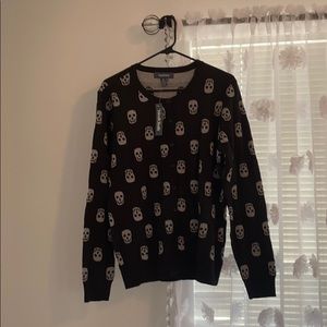 NWT Glitter skull cardigan